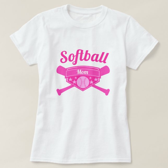 Camiseta Mamá y número del softball (Diseño del anverso)