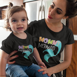 Camiseta Mamá y pequeña sirena que coinciden madre madre de