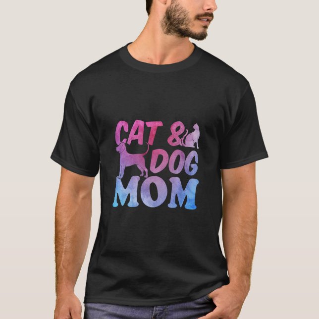 Camiseta Mamá y perro del gato adoran a mamá del gato y del (Anverso)