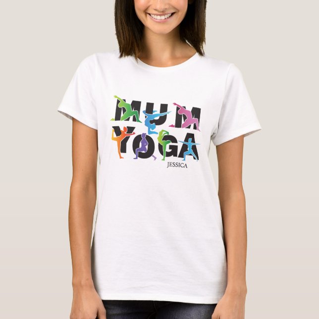 Camiseta Mamá yoga, hobby de meditación, mamá (Anverso)