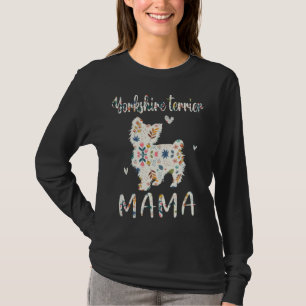 Camiseta Mamá Yorkshire Terrier Floral Amor de Perro Madre