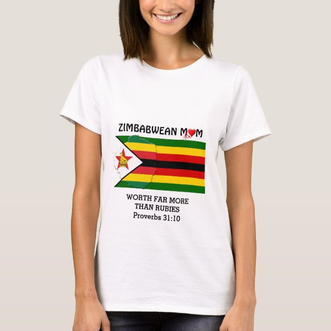Camiseta MAMÁ ZIMBABUENSE VALE MÁS QUE PROVERBS DE Rubíes 3 (Anverso)