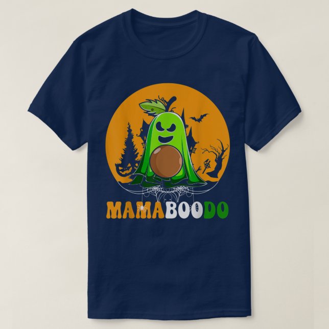 Camiseta Mamaboodo Scary Ghost Aguacate Vegan Frutos Lover  (Diseño del anverso)