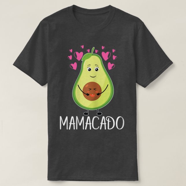 Camiseta Mamacado Cute Aguacate Corazón Embarazada (Diseño del anverso)