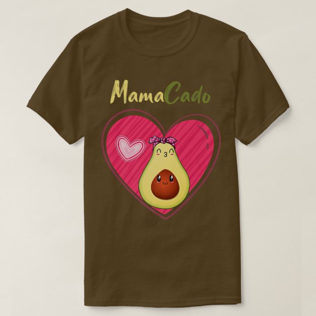 Camiseta Mamacado Funny Cute Aguacate Embarazo Mamá (Diseño del anverso)