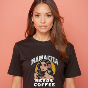 Camiseta mamacita necesita café retro café hispano mamá caf