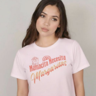 Camiseta Mamacita Necesita Margaritas Script Pink