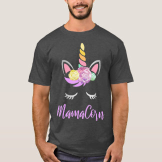 Camiseta Mamacorn Floral Unicornio regalo para las madres