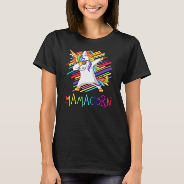 Camiseta Mamacorn Mom Dabbing Unicorn Costume Funny (Anverso)