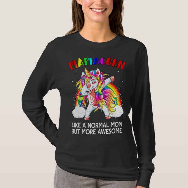 Camiseta Mamacorn Unicorn Funnyu2019s Mujeres disfraces Mam (Anverso)