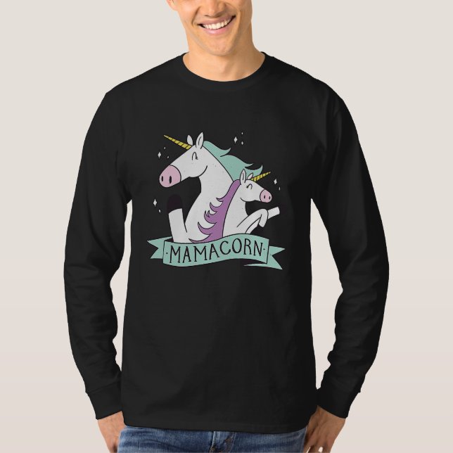 Camiseta Mamacorn Unicorn Mama Maternity Family Mother's Da (Anverso)
