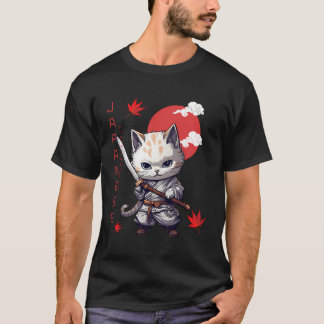 Camiseta Mamáes de gatos Ninja de Samurai Kitty Kawaii Red 