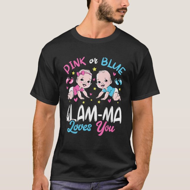 Camiseta Mamáes De Glam Rosado O Azul Ama A Su Bebé Revelac (Anverso)