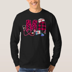Camiseta Mamáes Enfermera de Leopard Plaid Enfermería Estet