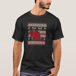 Camiseta Mamáes familiares feas de navidad de castores rojo