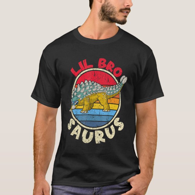 Camiseta Mamáes familiares Lil Bro Saurus I Ankylosaurus Di (Anverso)