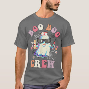 Camiseta Mamáes retro de Boo Boo Crew Nurse Halloween Ghost