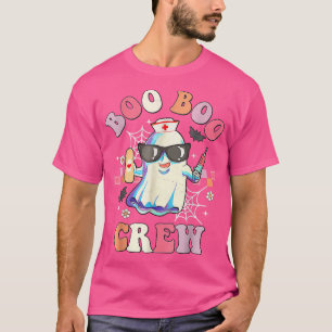 Camiseta Mamáes retro de Boo Boo Crew Nurse Halloween Ghost