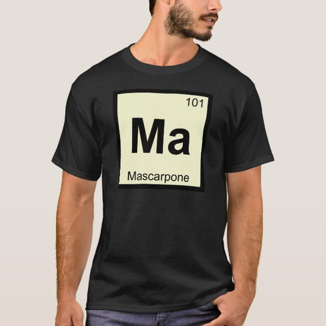 Camiseta Mamáes - Símbolo de tabla periódica de química mas (Anverso)