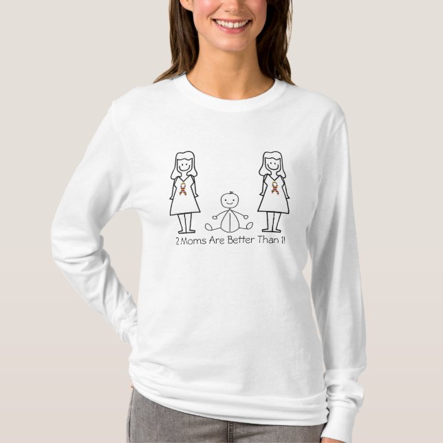 Camiseta Mamáes y bebé del personalizable LGBT 2 (Anverso)