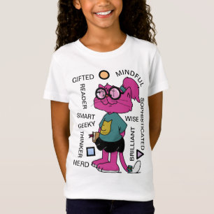 Camiseta MAMAMACANZ   Gusano de biblioteca   Gato rosa