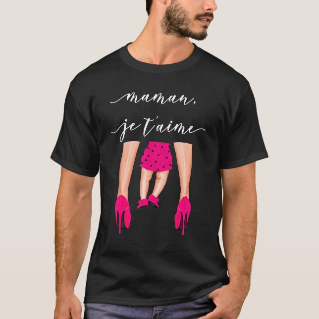 Camiseta Maman Je T'aime para los zapatos de talento del dí (Anverso)