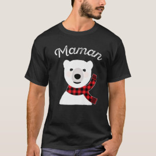 Camiseta Maman Polar Bear Familia Mama Red Plaid que Coin