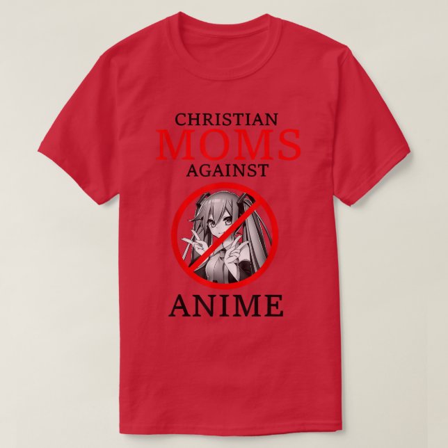 Camiseta Mamás cristianas contra anime (Diseño del anverso)