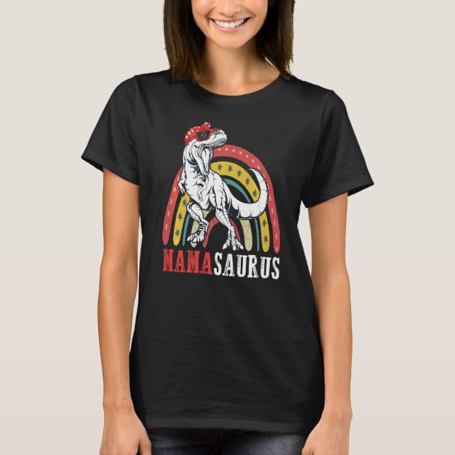 Camiseta Mamasauro Rex Dinosaurio Rainbow Mama Saurus Mothe (Anverso)