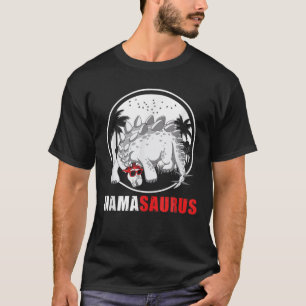 Camiseta Mamasauro Stegosaurus Dinosaur Plaid Headscarf Su