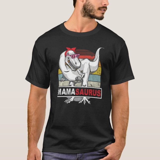 Camiseta Mamasauro T Rex Dinosaur Mama Saurus Birthday Vin (Anverso)