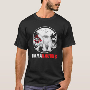 Camiseta Mamasauro Triceratops Dinosaur Plaid Headscarf Su