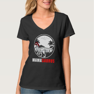 Camiseta Mamasauro Velociraptor Dinosaur Plaid Headscarf S
