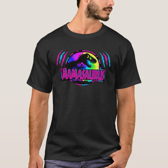 Camiseta Mamasaurus Dinosaur Rex Mother s Day Tie Dye Best  (Anverso)