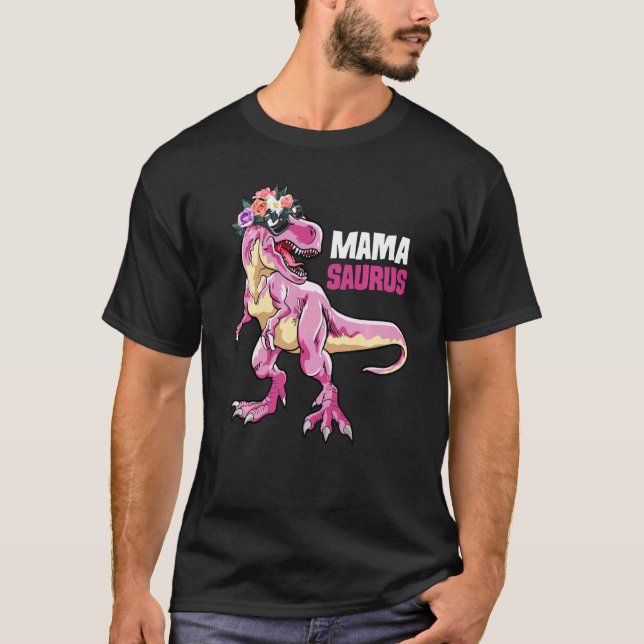 Camiseta Mamasaurus Funny Mama T Rex Dinosaur Family Matchi (Anverso)
