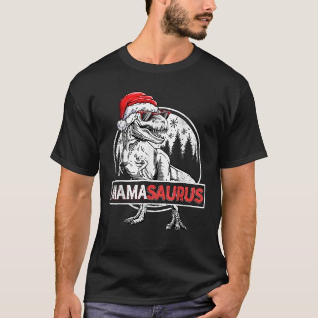 Camiseta Mamasaurus Navidades de dinosaurios Pajam (Anverso)