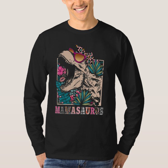 Camiseta Mamasaurus Rex Mom Dinosaur Leopard Flower Rex Mam (Anverso)