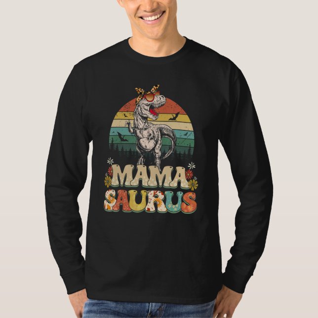Camiseta Mamasaurus Rex Mom Dinosaur Leopard Flower Rex Mam (Anverso)
