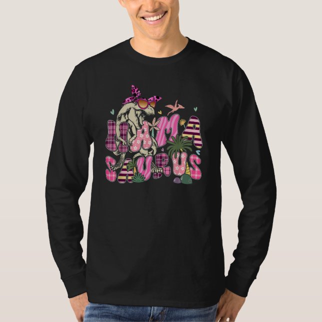 Camiseta Mamasaurus Rex Mom Dinosaur Leopard Flower Rex Mam (Anverso)