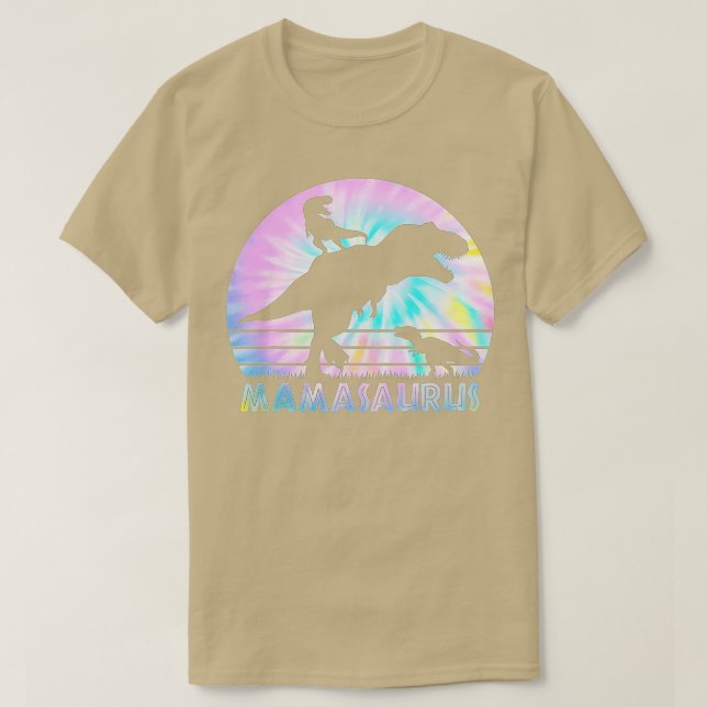 Camiseta Mamasaurus Tie Dye Sunset Funny Dinosaur Mother of (Diseño del anverso)