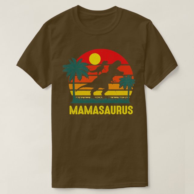 Camiseta Mamasaurus Vintage Retro Dad Dinosaur (Diseño del anverso)