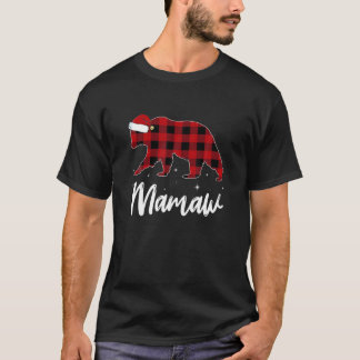 Camiseta Mamaw Bear Women Red Plaid Christmas Pajama Family
