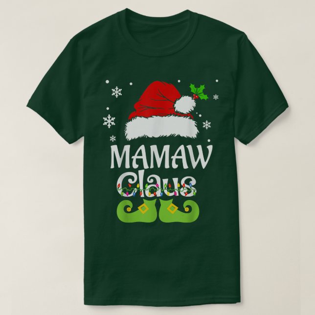 Camiseta Mamaw Claus, familia coincidiendo Mamaw Claus Paja (Diseño del anverso)