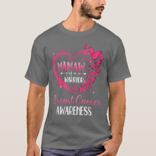 Camiseta Mamaw De Corazón De Mariposa De Un Cáncer De Mama