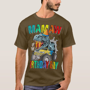 Camiseta Mamaw De La Monstrua Del Camión Del Cumpleaños Din