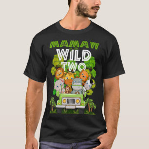 Camiseta Mamaw De Wild Two Zoo Truck Birthday Safari Ju