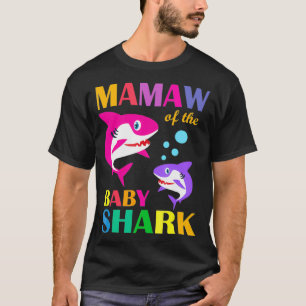 Camiseta Mamaw Del Bebé Cumpleaños Tiburón Mamaw Shark Moth