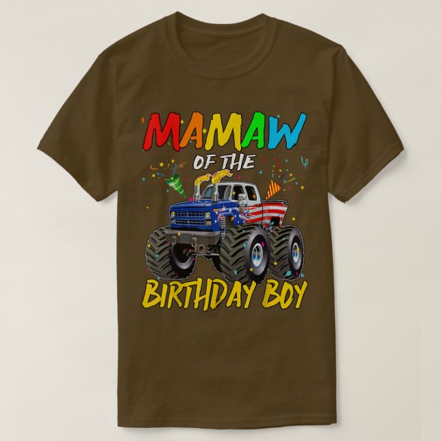 Camiseta Mamaw El Monstruo Del Cumpleaños Camión (Diseño del anverso)