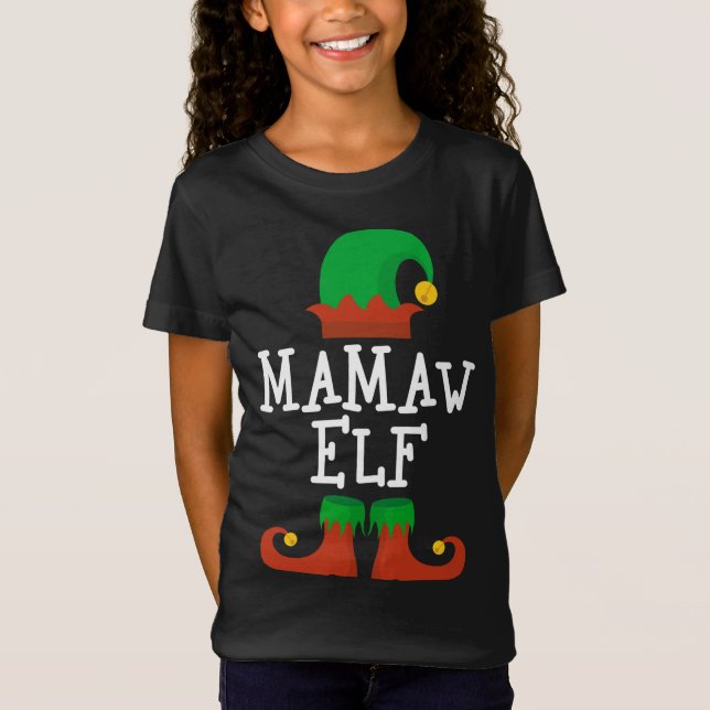 Camiseta Mamaw Elf Navidades coincidiendo con la familia Fu (Anverso)