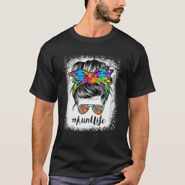 Camiseta Mamaw Life blanqueado Messy Hair Bun Basketball Mo (Anverso)